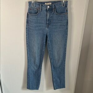Madewell The Perfect Vintage High-Rise Straight Crop Jeans - Medium Blue Denim